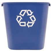 Rubbermaid Commercial 28.13 qt. Desk Recycling Container, Nickel/Satin Brass, Plastic FG295673BLUE